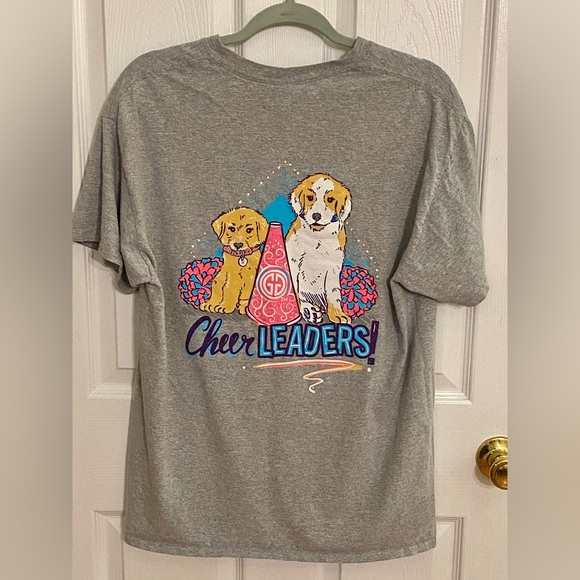 Girlie Girl Originals Grey Puppy Cheer T-Shirt - Picture 1 of 7